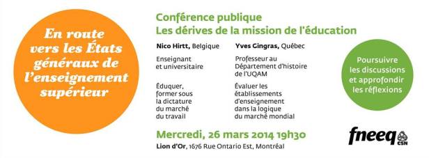conférence publique sur les rédives de la mission de l'éducation