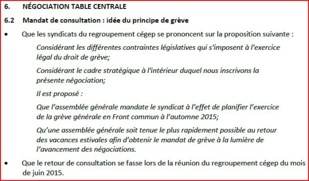 proposition négo vote mandat de grève